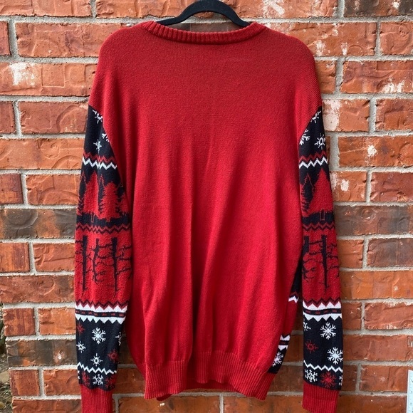 Stranger Things Adult XL Flip Sequin Red Fair Isle Sweater - Picture 4 of 9